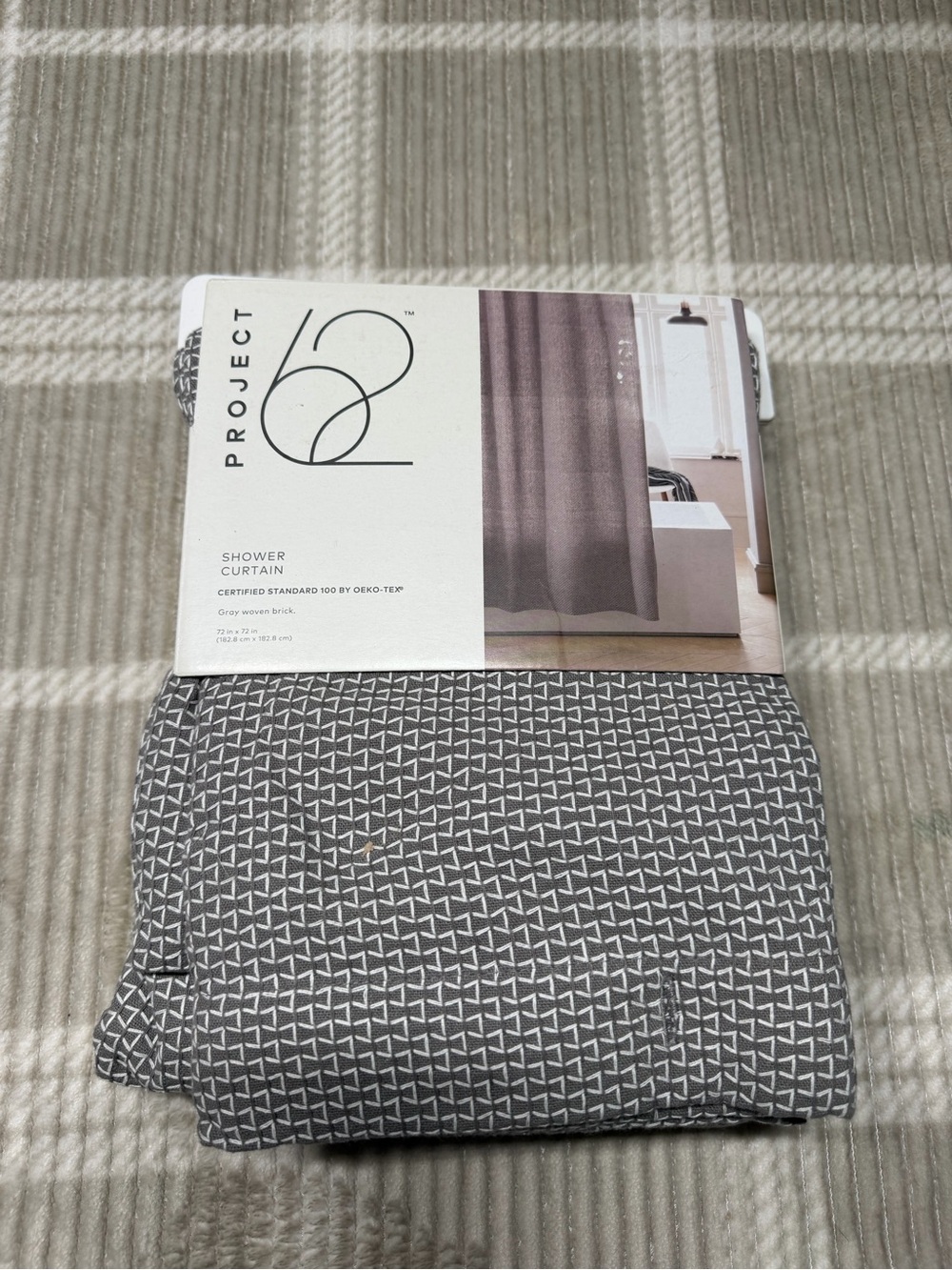 Project 62 Gray Geometric Shower Curtain